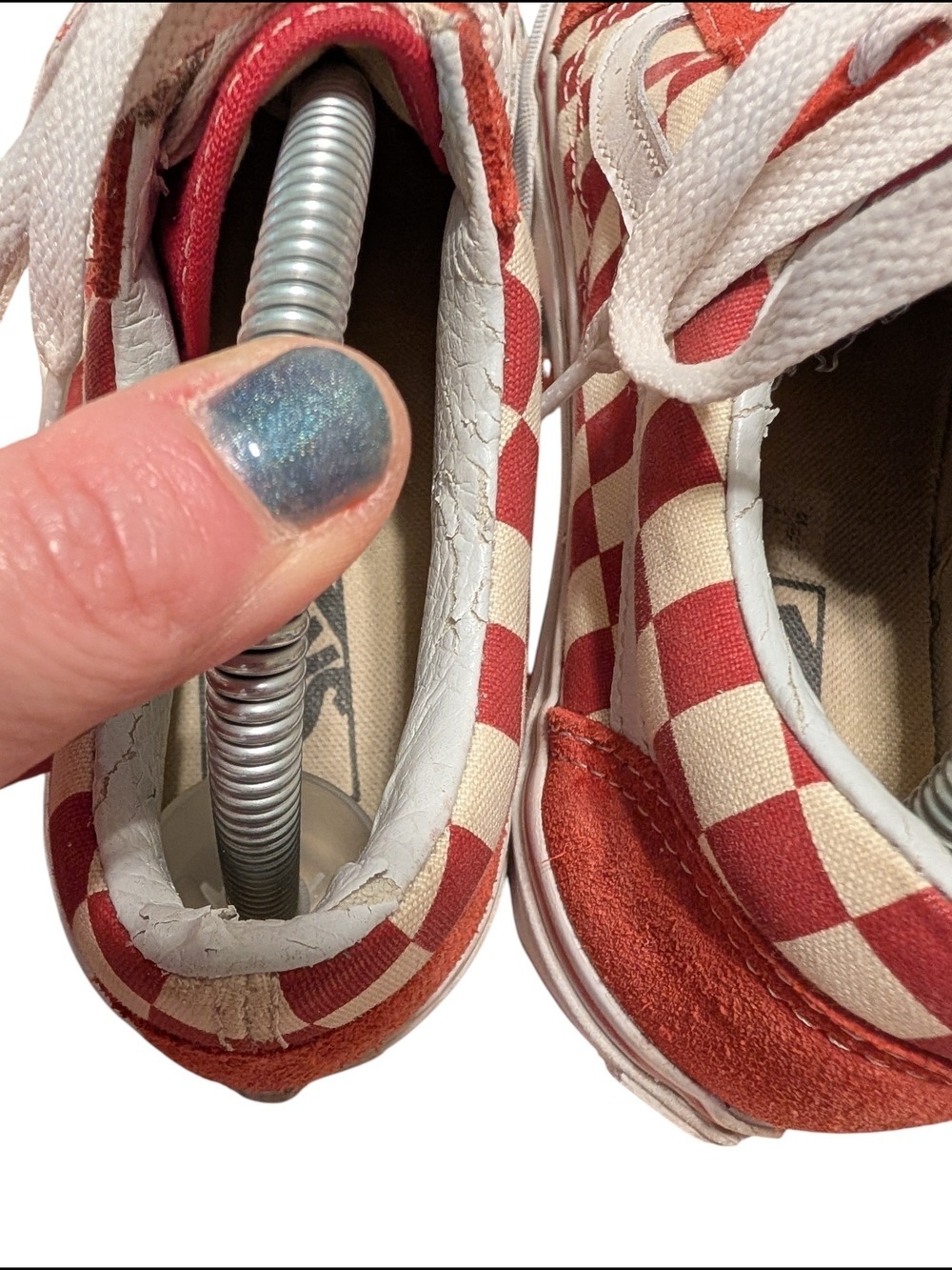 Vans Checkerboard Low-Top Sneakers - Red & Cream - Picture 11 of 11